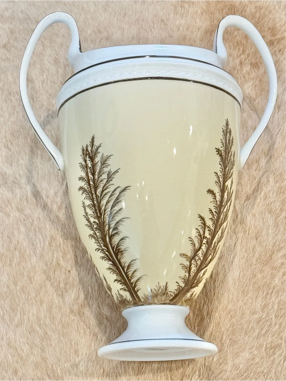 RARE Williamsburg Global Views Large Double Handled Crackled Glaze Mochaware Urn